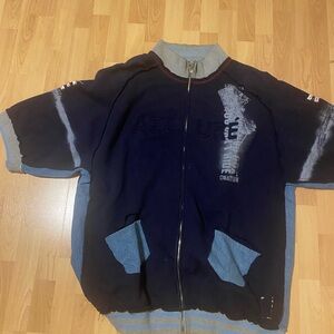 AZURE Men’s Navy and Gray Zip-Up Jacket